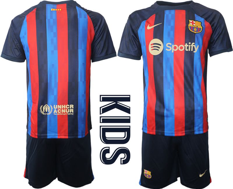 Youth 2022-2023 Club Barcelona home blue blank Soccer Jersey->real madrid jersey->Soccer Club Jersey